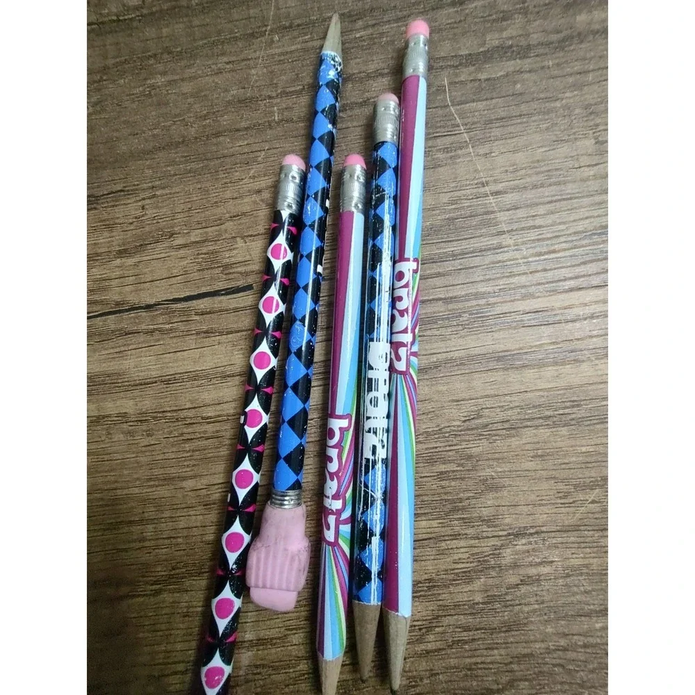 Y2K Bratz Pencil Lot Of 5 Stationary Pink Blue TM & MGA Vintage